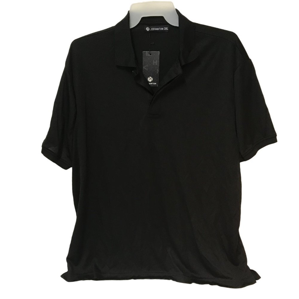 Leehanton Black Polo Shirt Men’s 3XL Short Sleeve Casual Golf